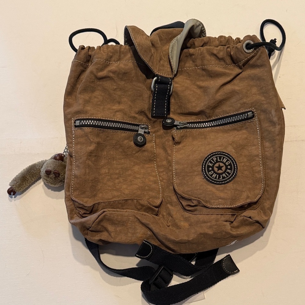 Kipling Brown Backpack with Black Details